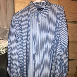 Men’s XXL striped blue dress shirt button up